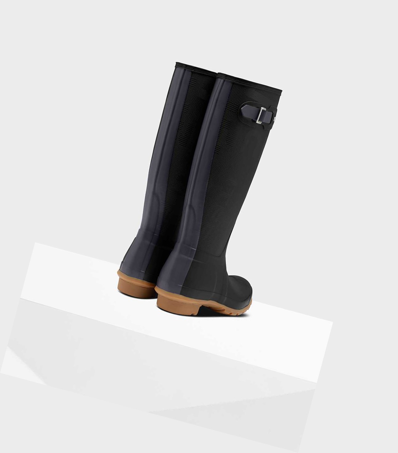 Women's Hunter Original Exploded Logo Texture Wellington Tall Boots Black | 0983572-YD