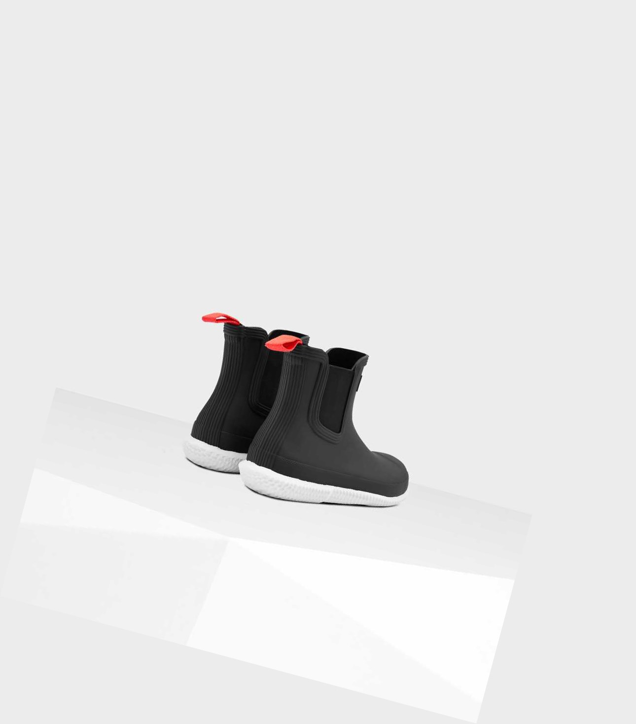 Women's Hunter Original Flat Heel Calendar Sole Chelsea Boots Black | 0548276-UB