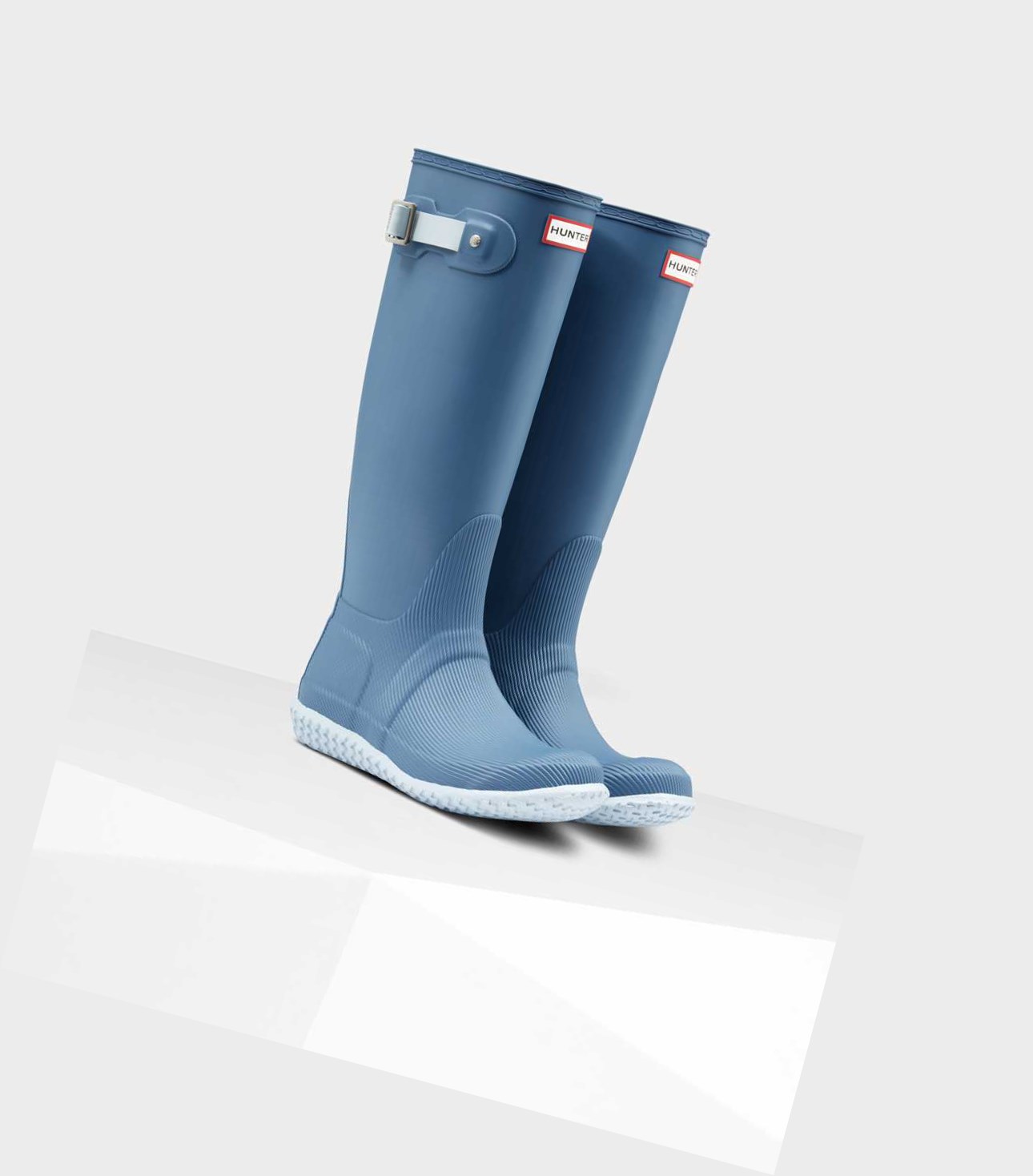 Women's Hunter Original Flat Heel Calendar Sole Wellington Tall Boots Blue | 8960571-DE