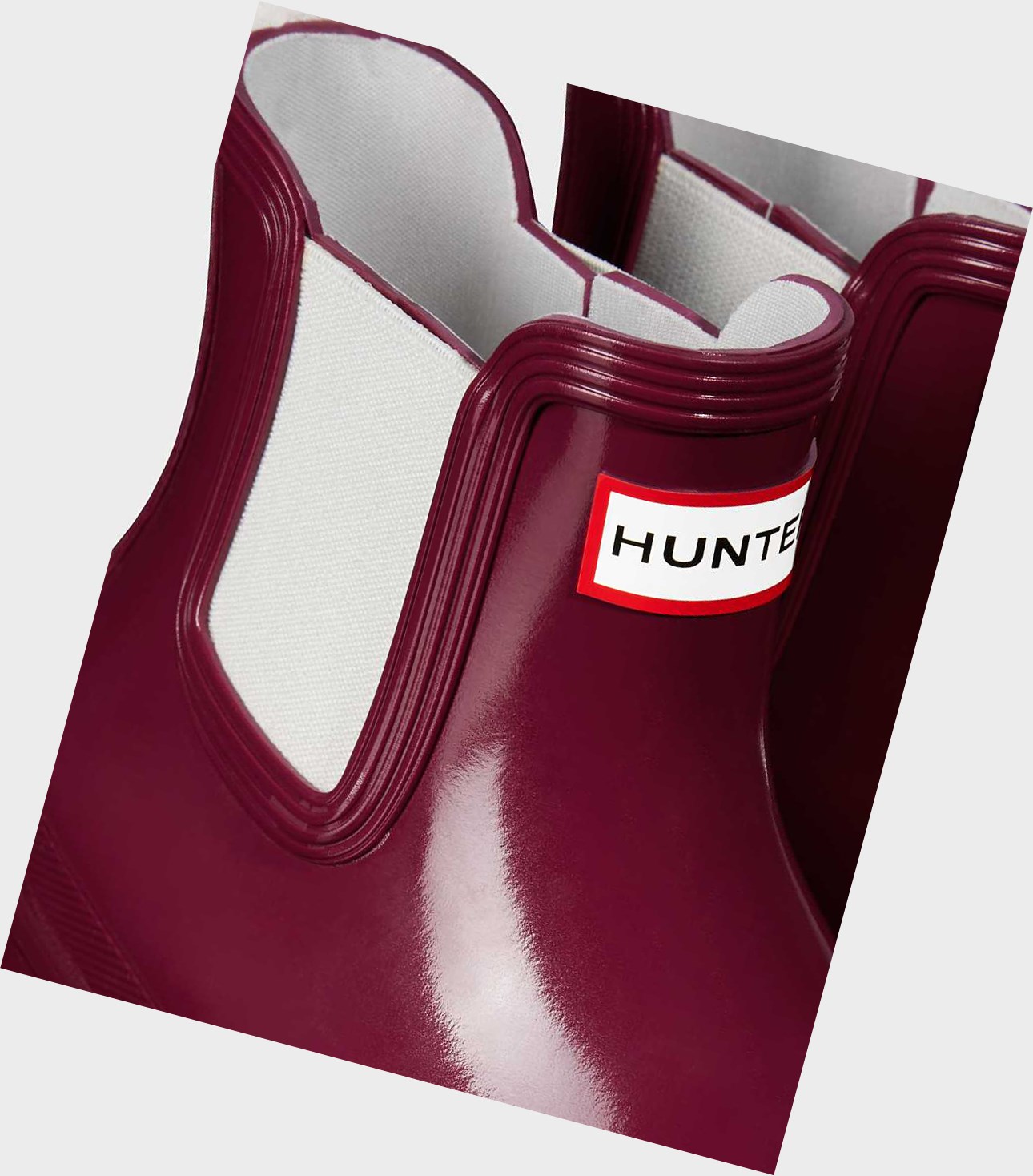 Women's Hunter Original Gloss Chelsea Boots Red | 1820374-KU