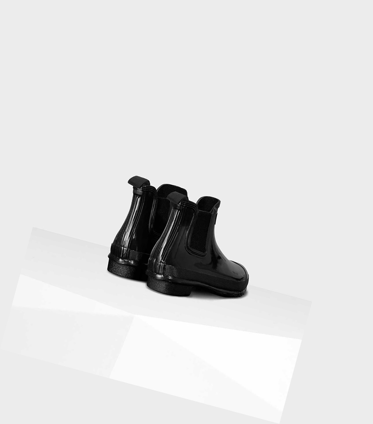 Women's Hunter Original Gloss Chelsea Boots Black | 9570681-UT
