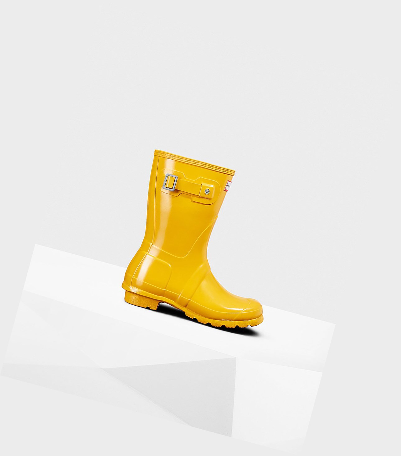 Women\'s Hunter Original Gloss Short Boots Yellow | 5938604-EK