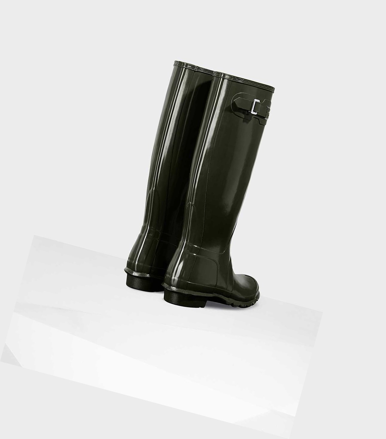 Women's Hunter Original Gloss Wellington Tall Boots Green | 0254396-LP