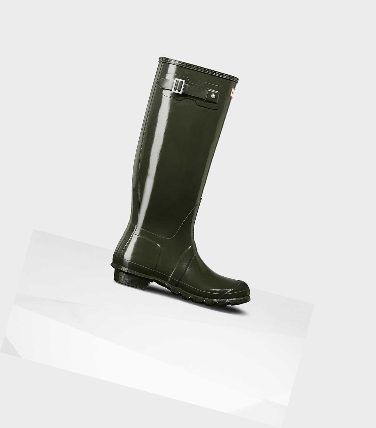 Women\'s Hunter Original Gloss Wellington Tall Boots Green | 0254396-LP