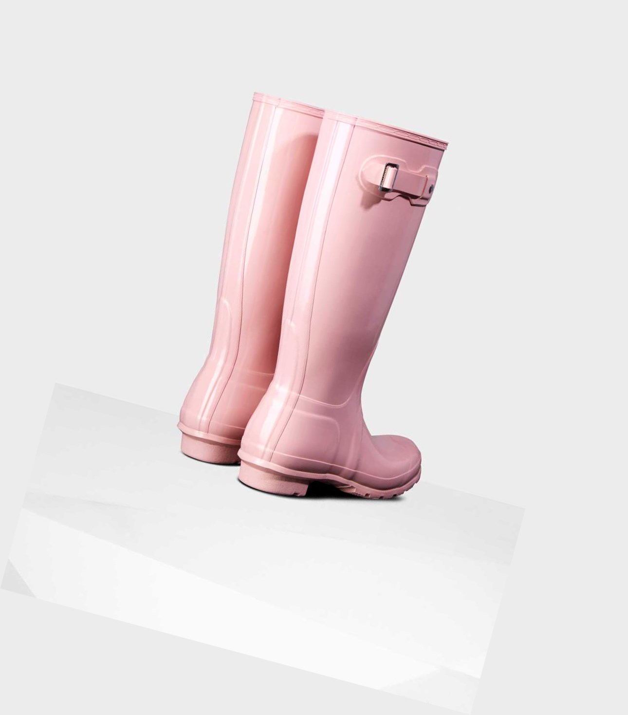 Women's Hunter Original Gloss Wellington Tall Boots Pink | 0397486-WP