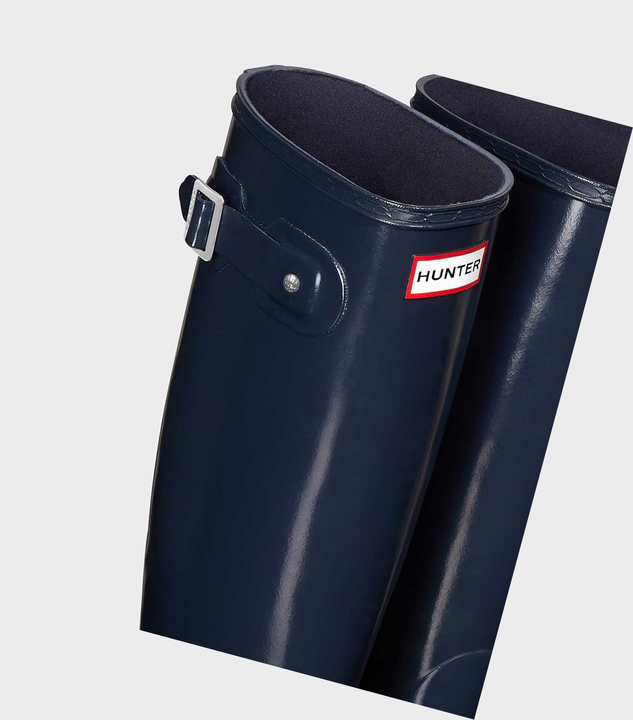 Women's Hunter Original Gloss Wellington Tall Boots Navy | 1863975-RH