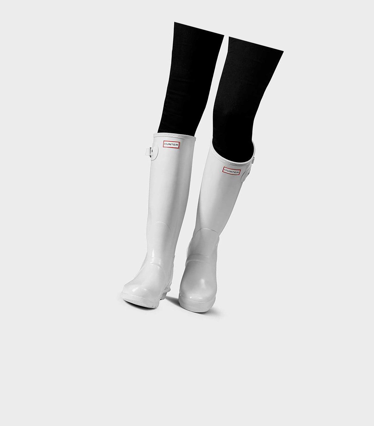 Women's Hunter Original Gloss Wellington Tall Boots White | 9542307-TA