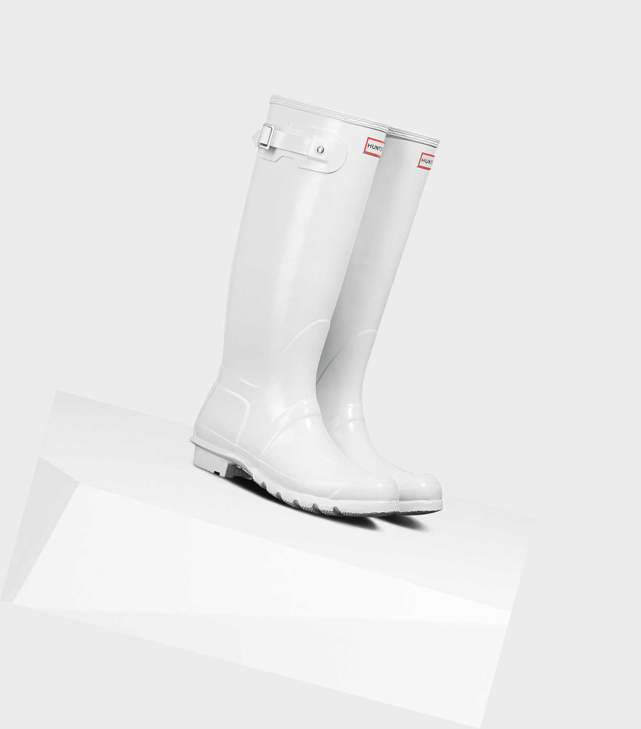 Women's Hunter Original Gloss Wellington Tall Boots White | 9542307-TA