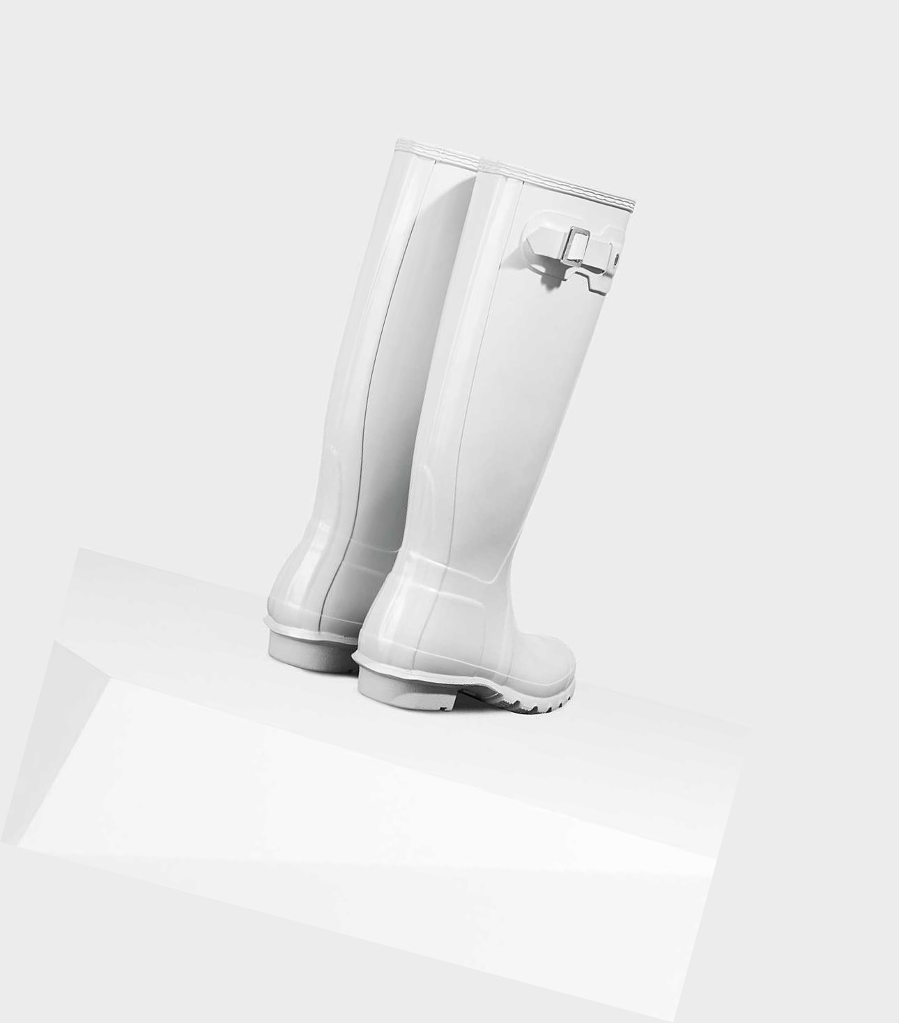 Women's Hunter Original Gloss Wellington Tall Boots White | 9542307-TA