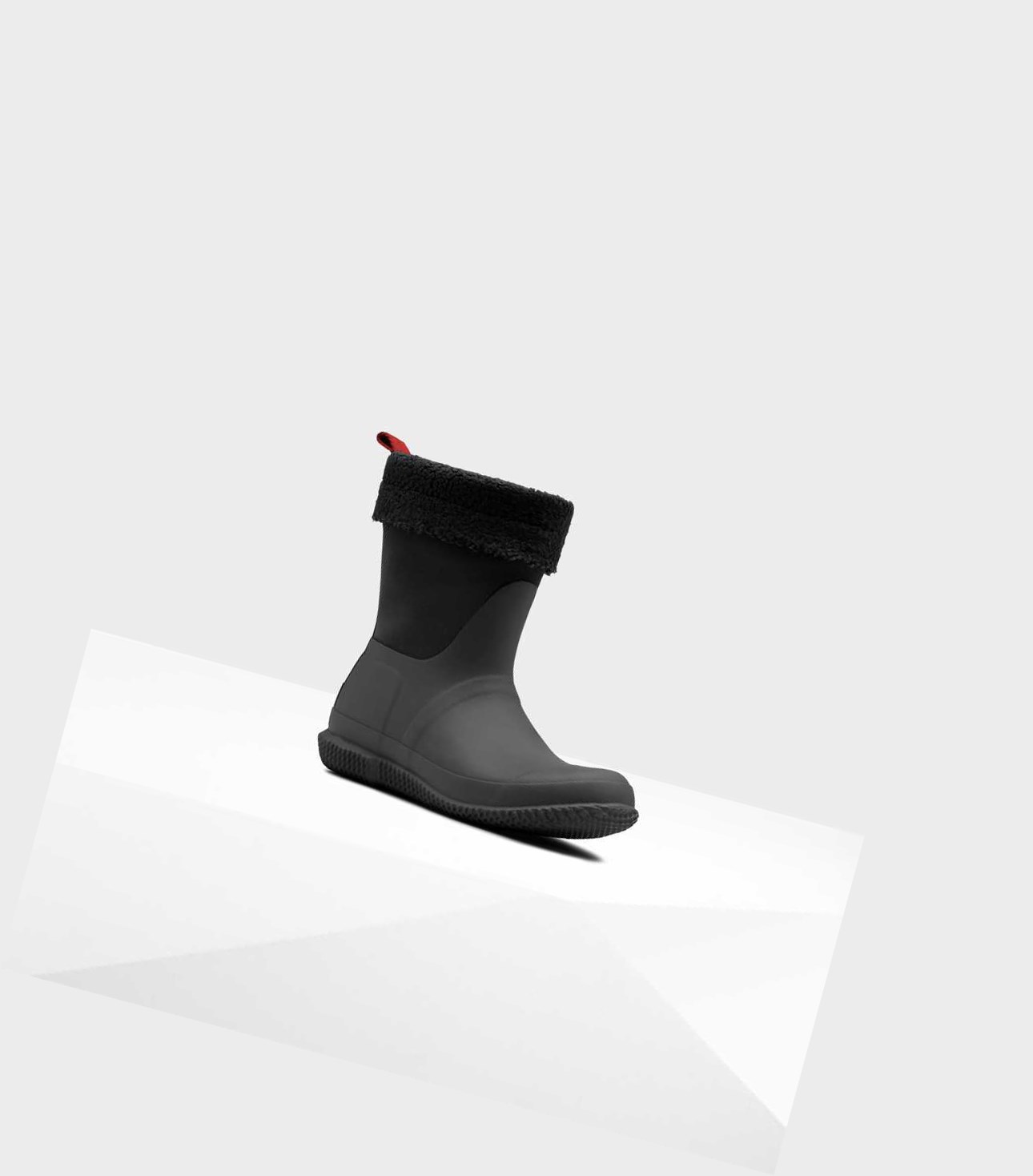 Women's Hunter Original Insulated Roll Top Sherpa Winter Boots Black | 1754923-ER