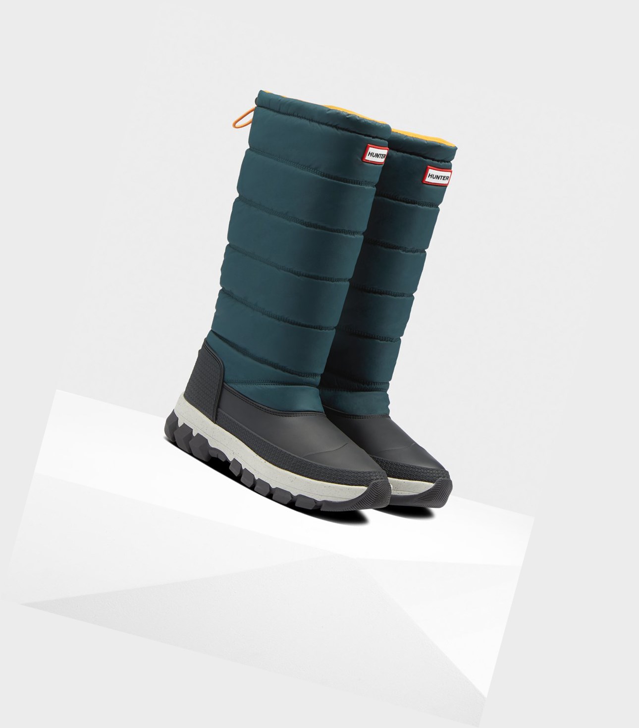 Women's Hunter Original Insulated Tall Snow Boots Green / Grey | 3621590-QK