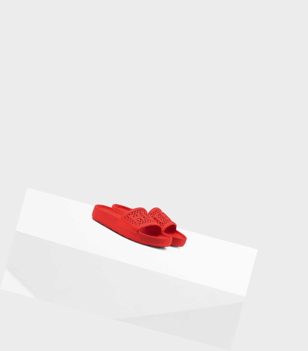 Women's Hunter Original Lightweight Moulded Slides Red | 2041938-CR