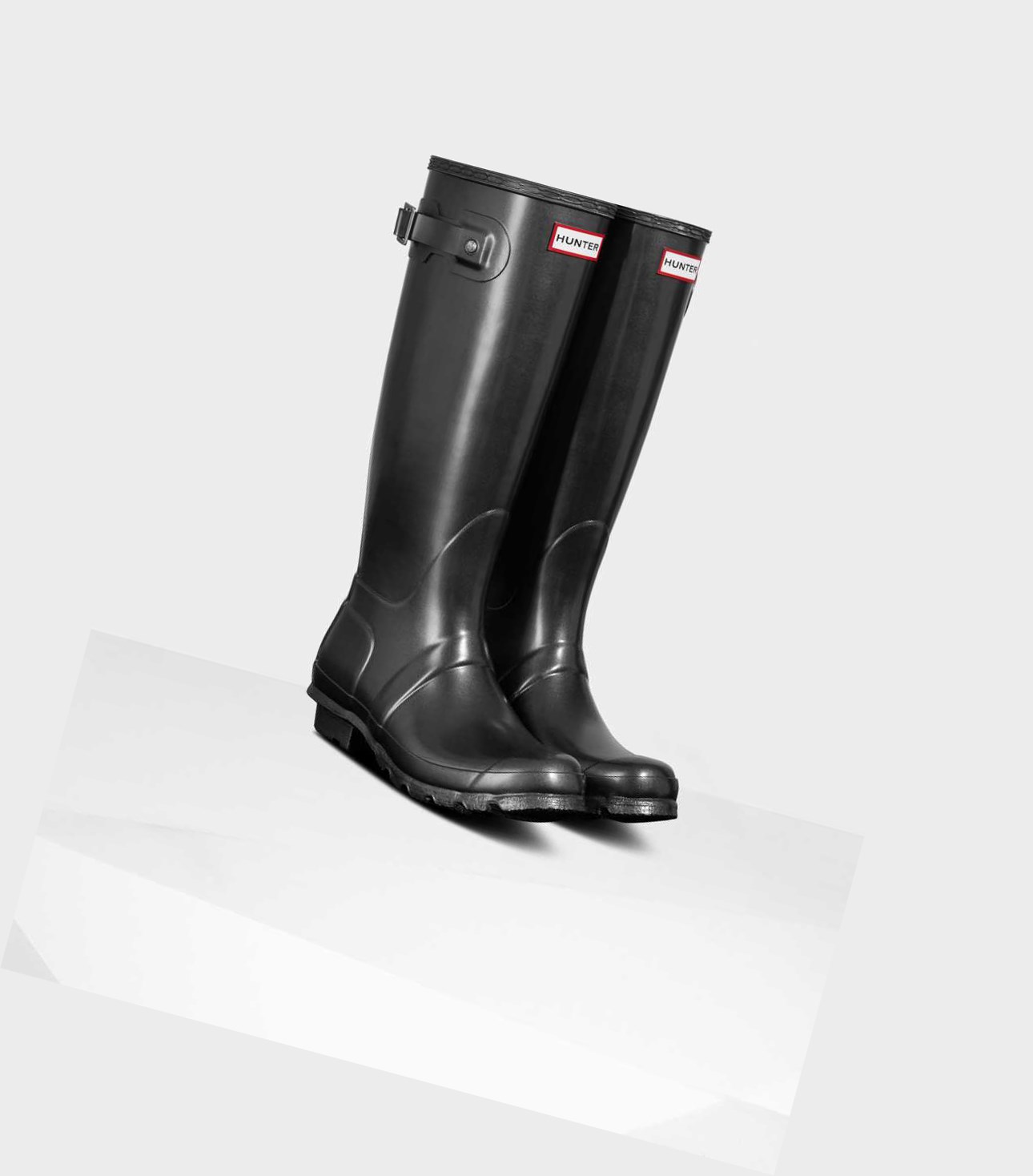 Women's Hunter Original Pearlized Wellington Tall Boots Black | 4958607-JQ