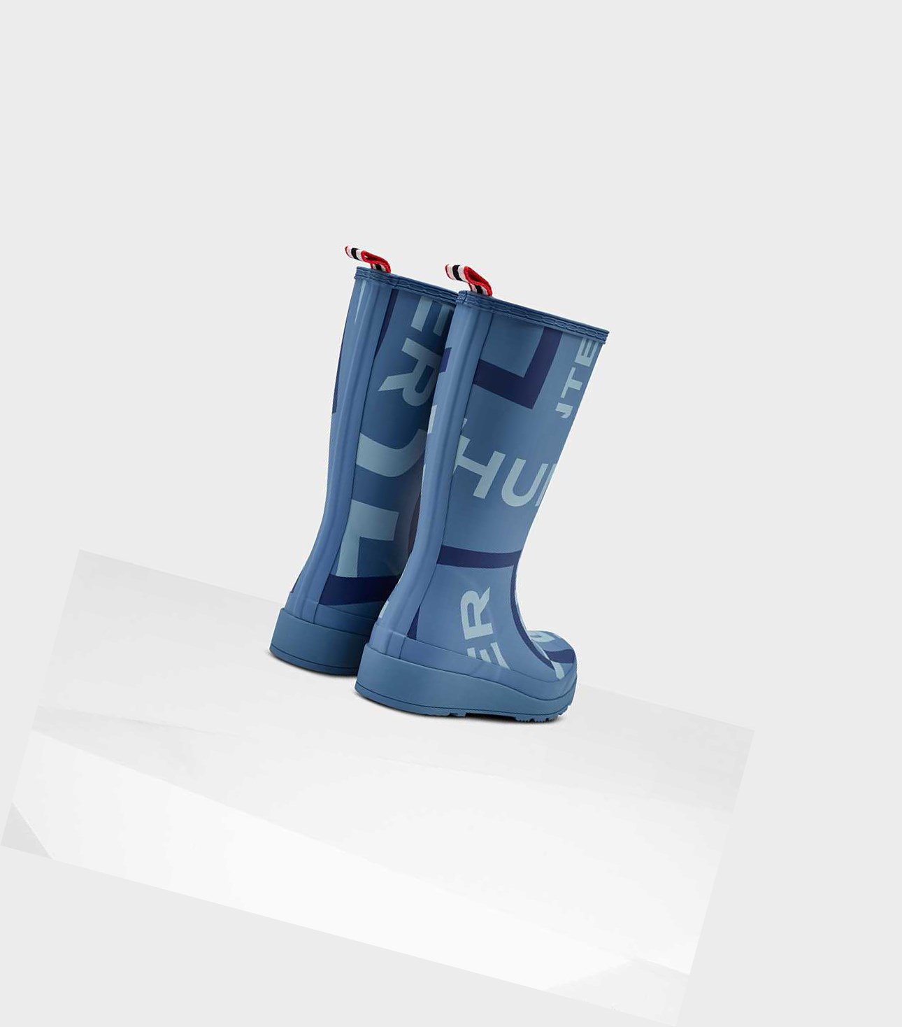 Women's Hunter Original Play Exploded Logo Wellington Tall Boots Blue | 0784593-IP