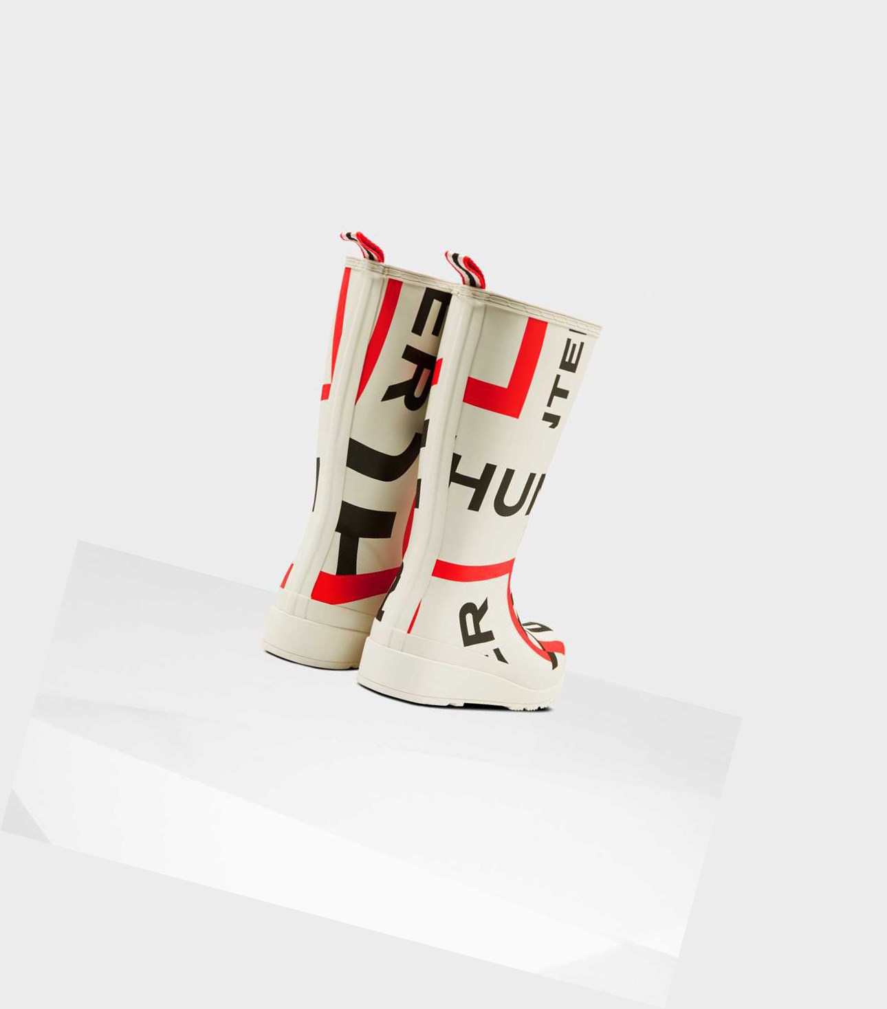 Women's Hunter Original Play Exploded Logo Wellington Tall Boots White | 1836925-BE