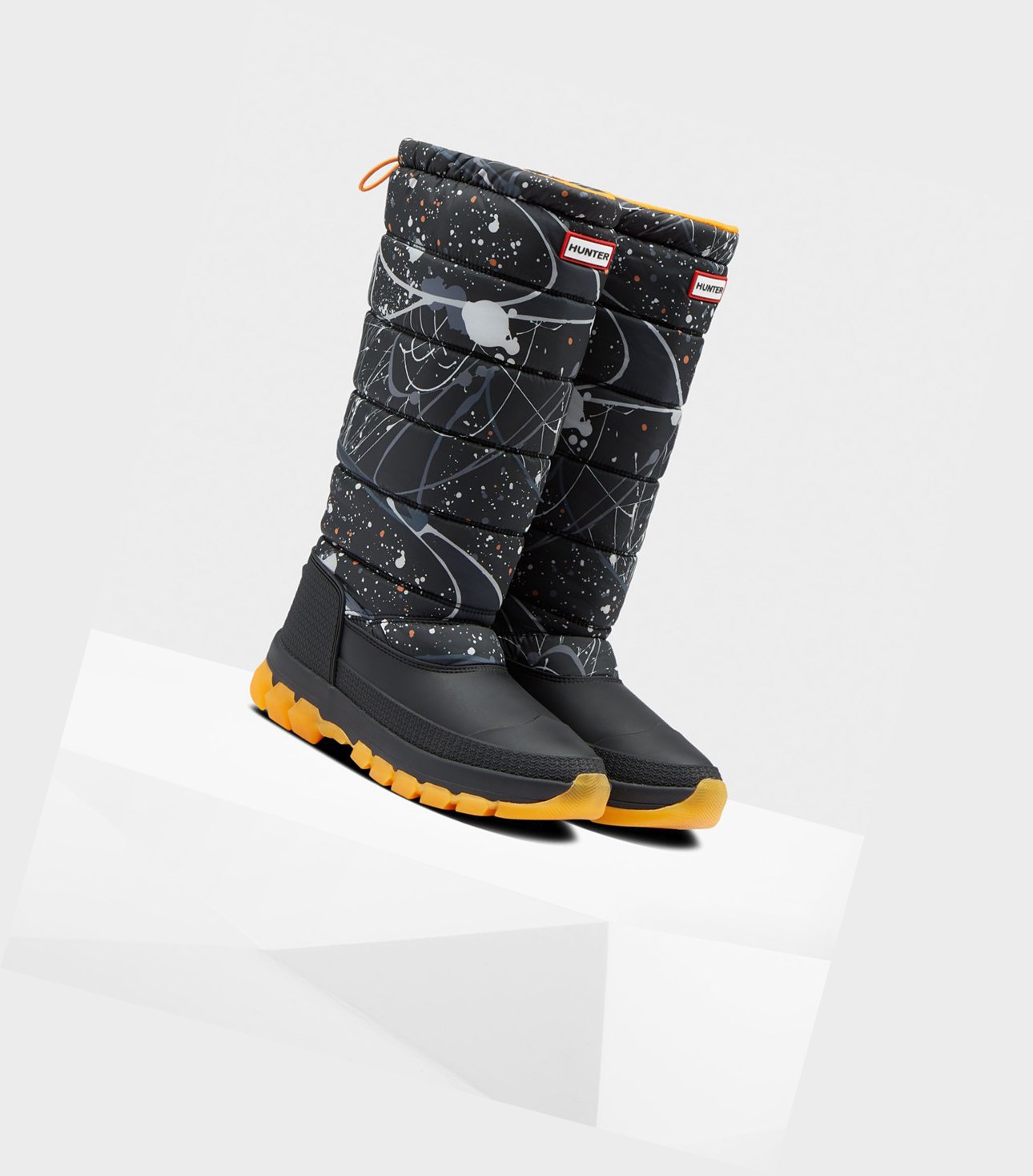 Women's Hunter Original Printed Insulated Tall Snow Boots Black | 1495802-JB