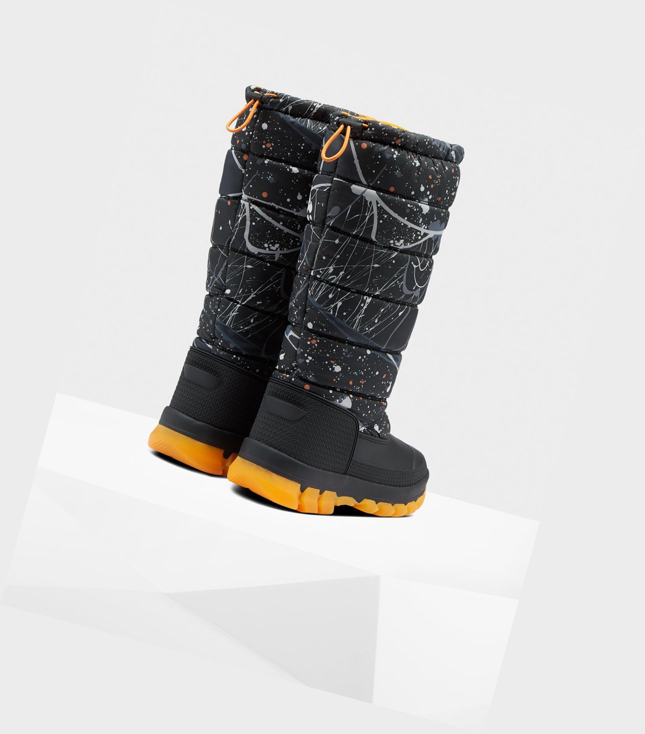 Women's Hunter Original Printed Insulated Tall Snow Boots Black | 1495802-JB