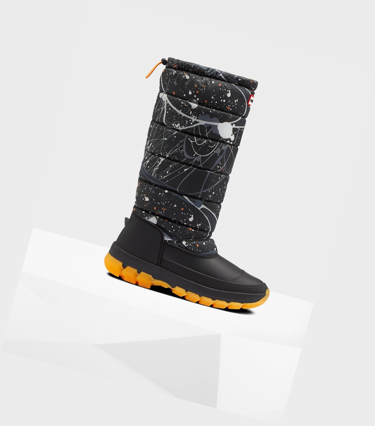 Women\'s Hunter Original Printed Insulated Tall Snow Boots Black | 1495802-JB