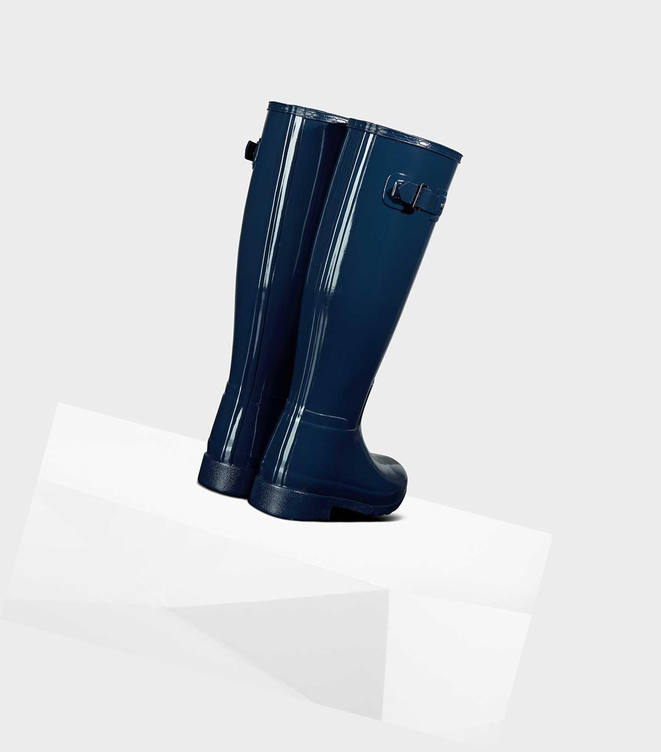 Women's Hunter Original Refined Gloss Wellington Tall Boots Blue | 2378104-IE