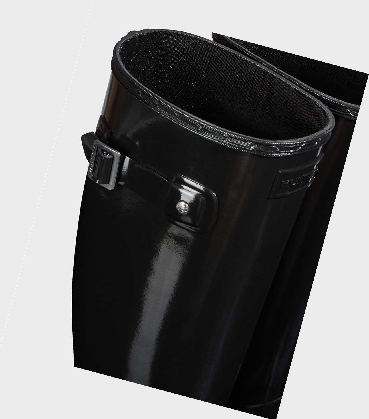 Women's Hunter Original Refined Gloss Wellington Tall Boots Black | 8419073-ZX