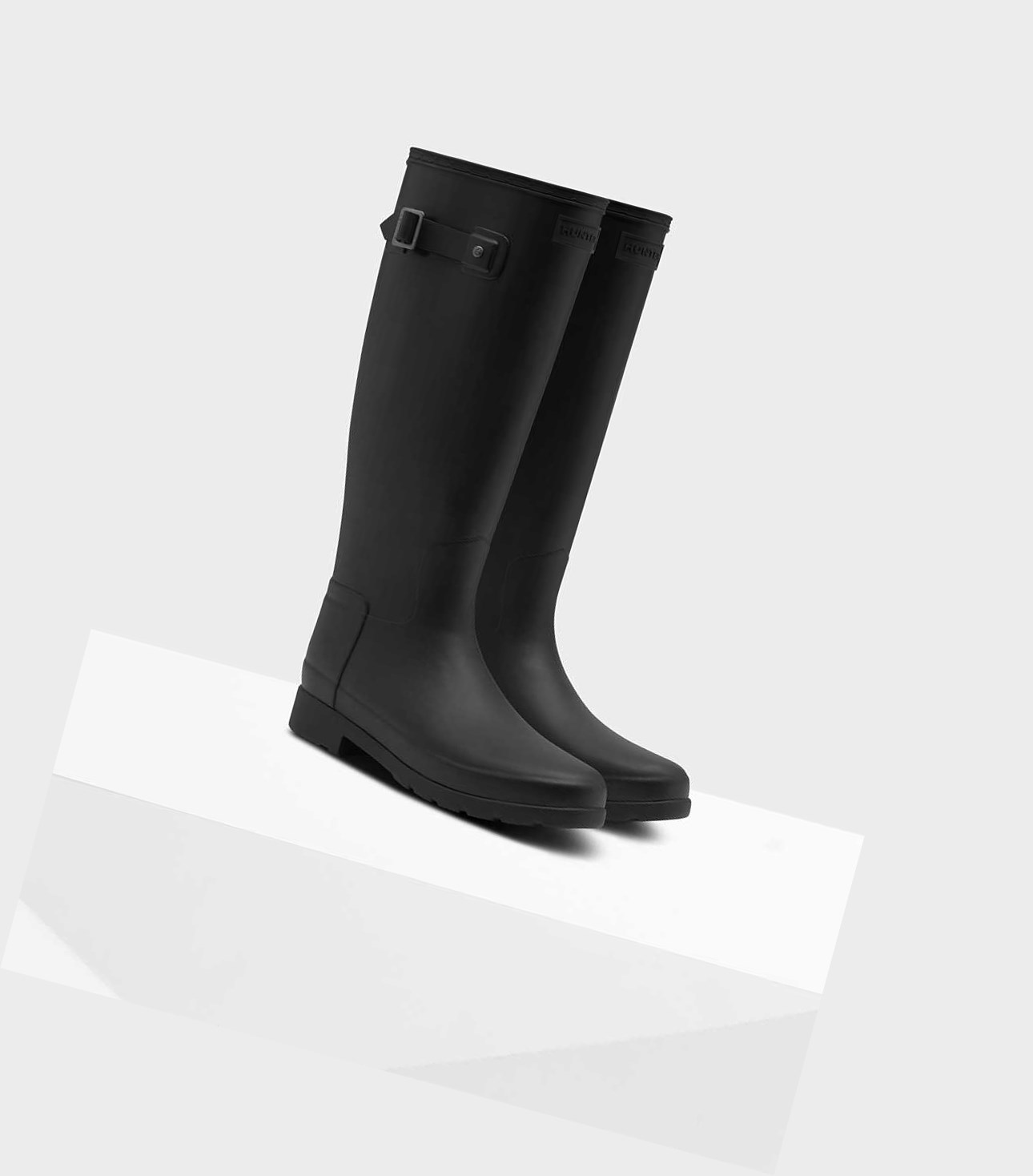 Women's Hunter Original Refined Wellington Tall Boots Black | 7364581-IV