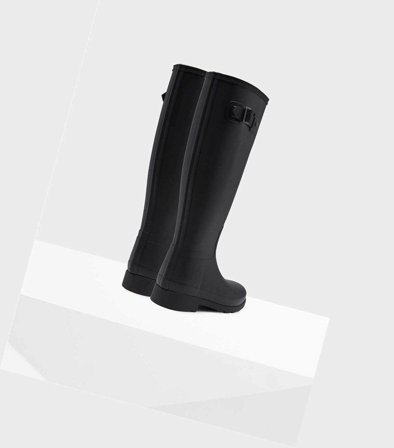 Women's Hunter Original Refined Wellington Tall Boots Black | 7364581-IV