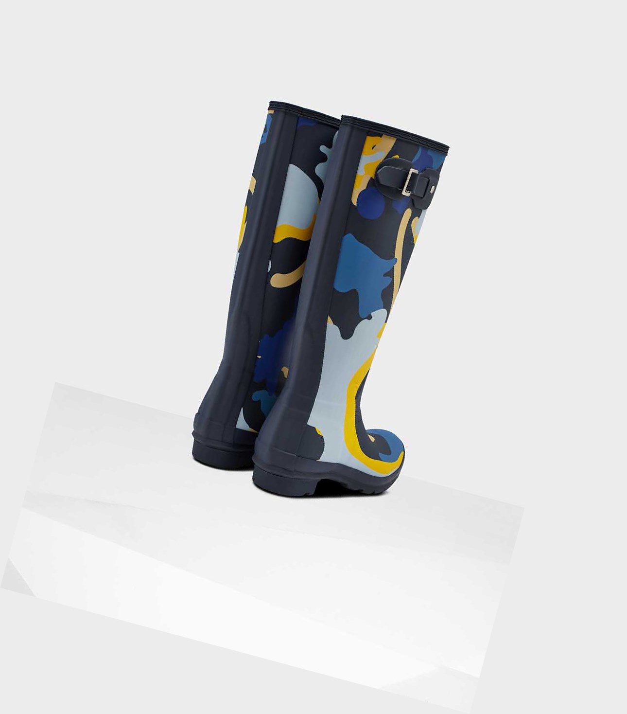 Women's Hunter Original Rockpool Camo Wellington Tall Boots Navy | 6235841-UH