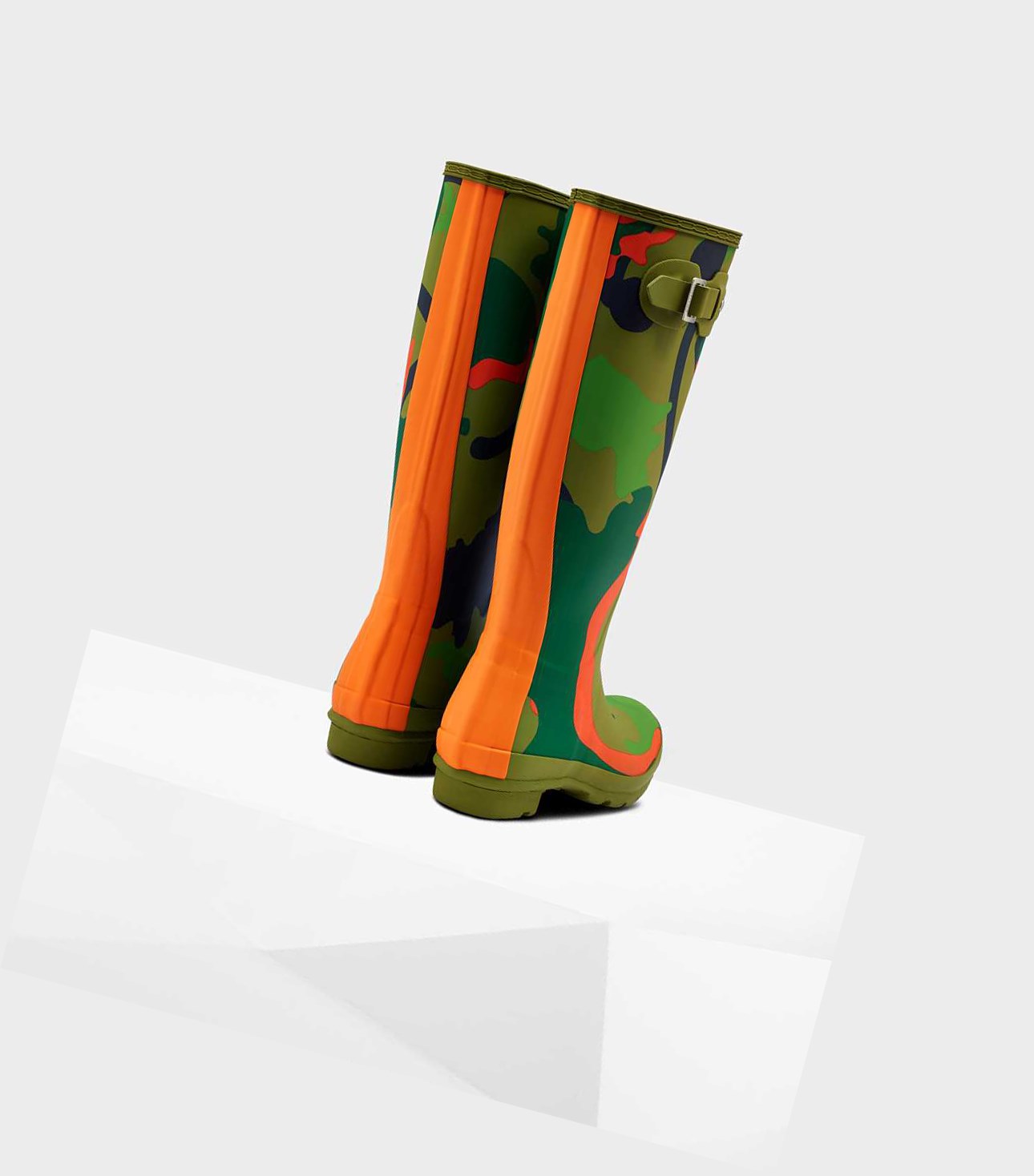 Women's Hunter Original Rockpool Camo Wellington Tall Boots Green | 8605732-NB