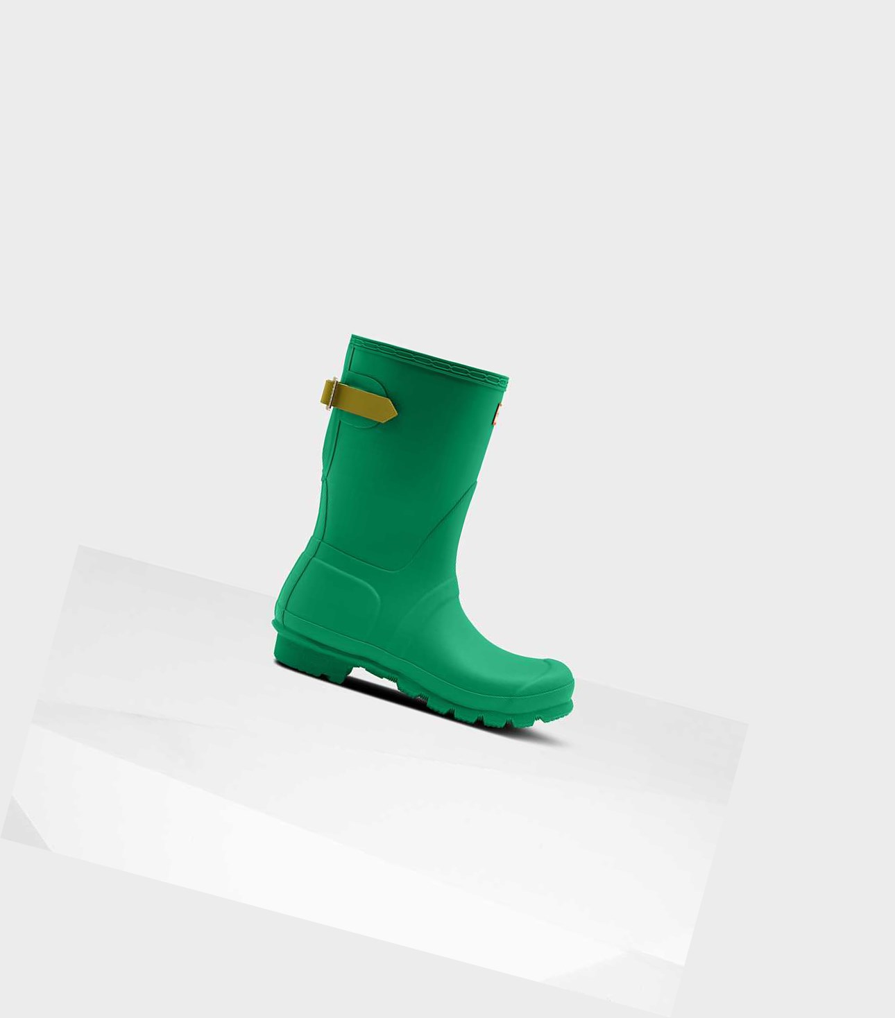 Women\'s Hunter Original Short Back Wellington Adjustable Short Boots Green | 9207851-SX