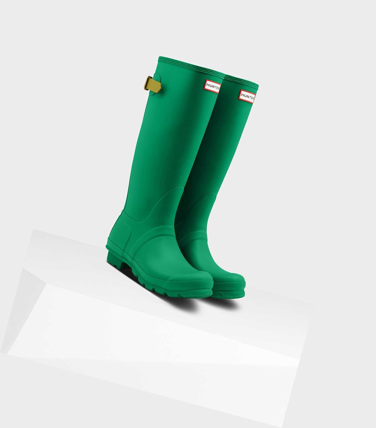 Women's Hunter Original Tall Back Wellington Adjustable Tall Boots Green | 1058672-EM