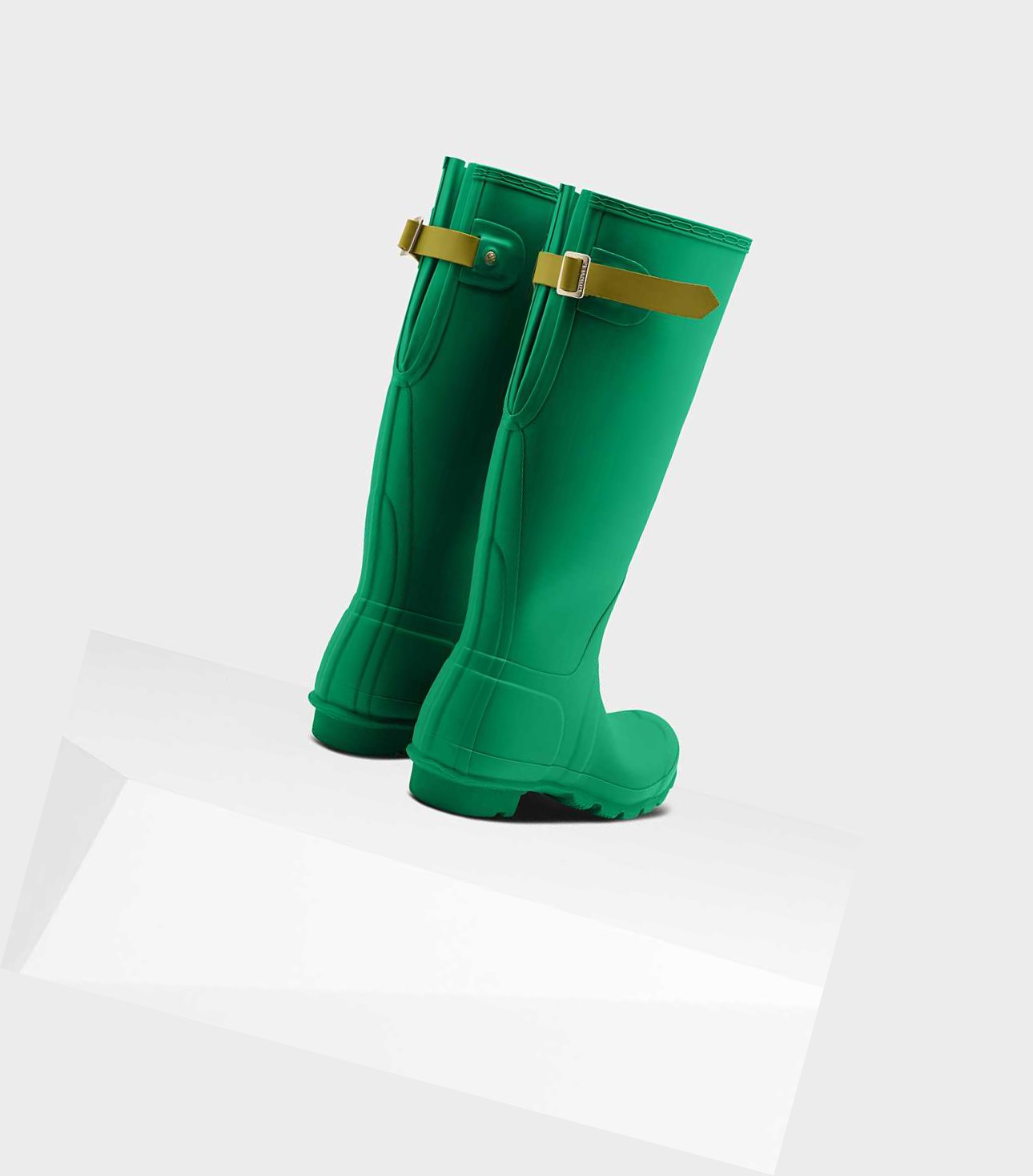 Women's Hunter Original Tall Back Wellington Adjustable Tall Boots Green | 1058672-EM