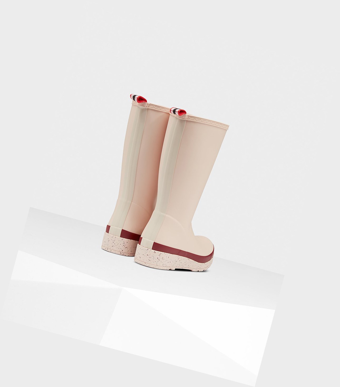 Women's Hunter Original Tall Speckle Rain Play Boots Beige / Red | 5680713-CL