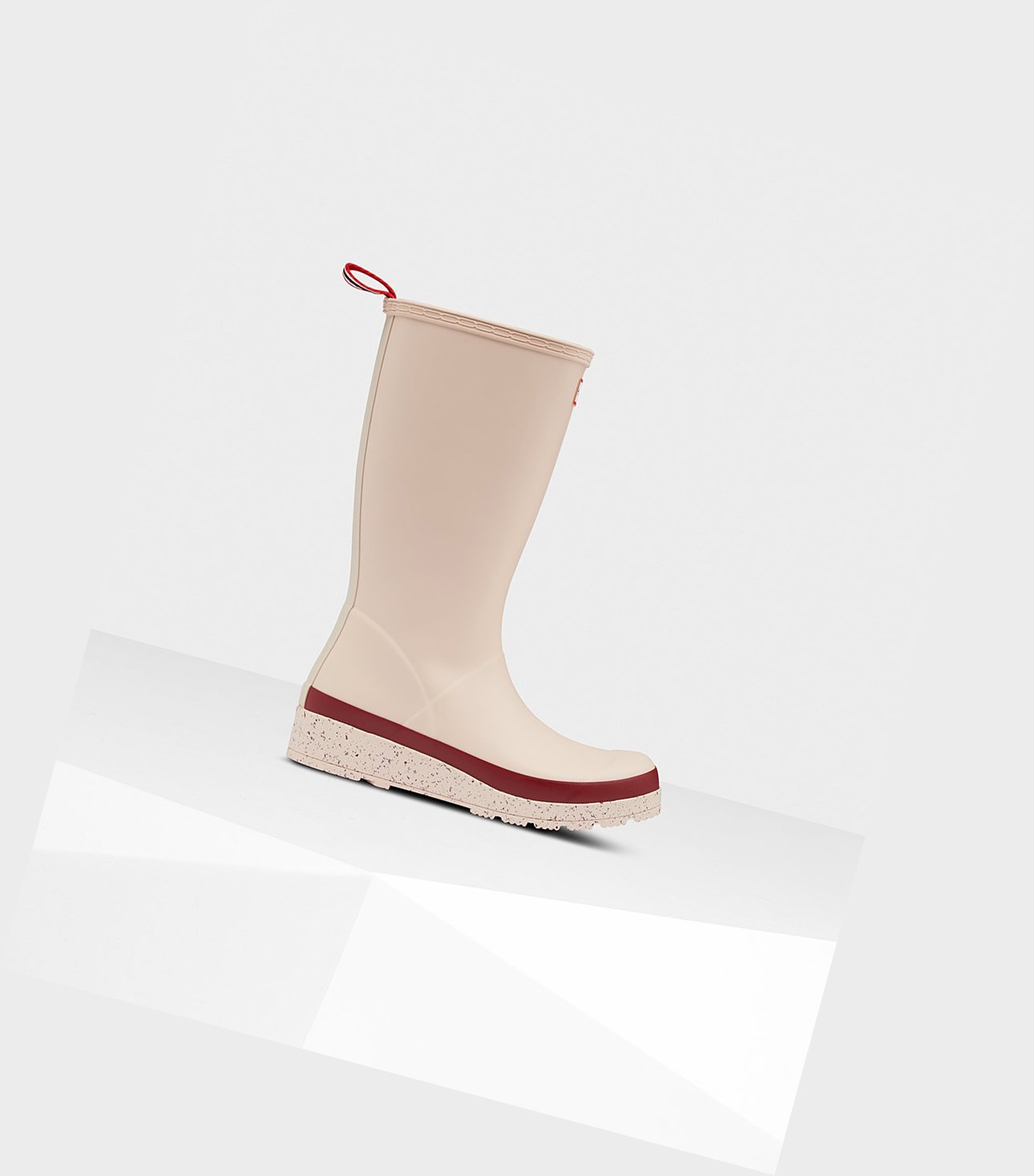 Women\'s Hunter Original Tall Speckle Rain Play Boots Beige / Red | 5680713-CL