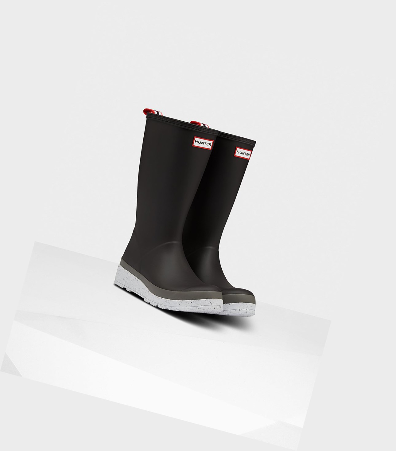 Women's Hunter Original Tall Speckle Rain Play Boots Black / Grey | 9820473-BF