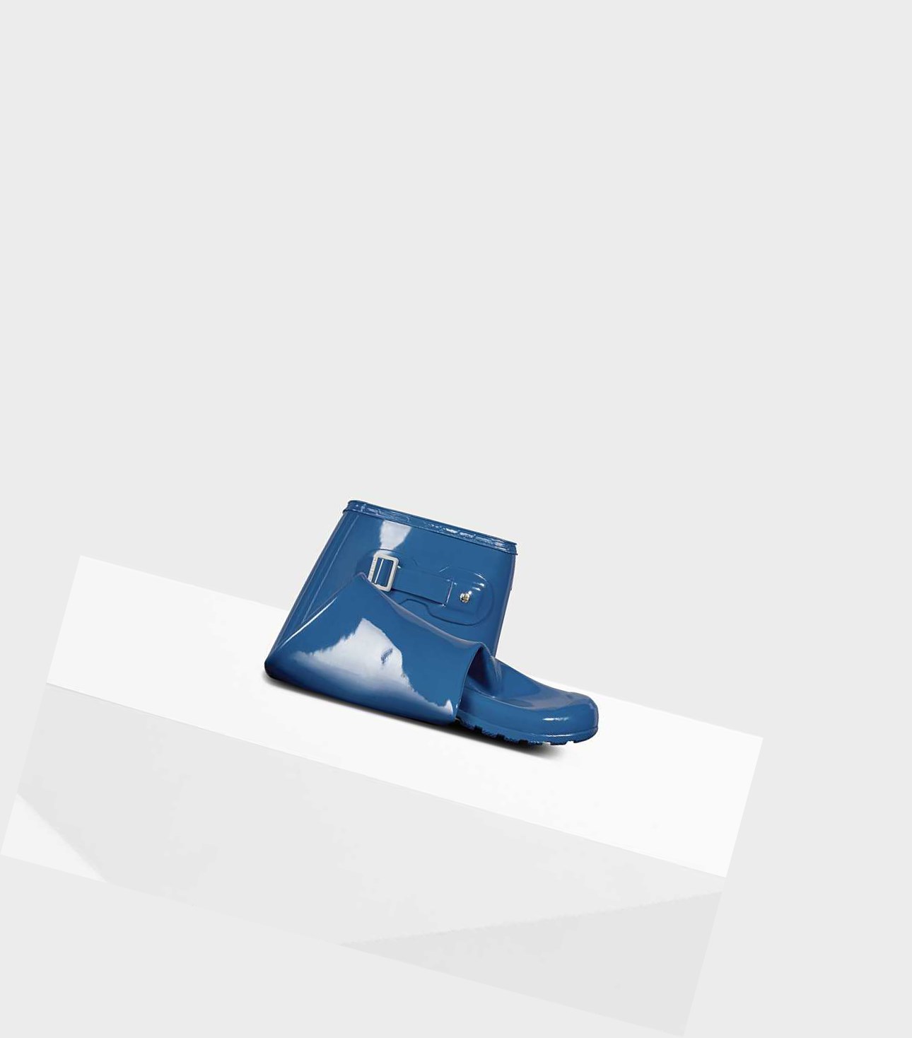 Women's Hunter Original Tour Foldable Gloss Wellington Tall Boots Blue | 2034185-DV