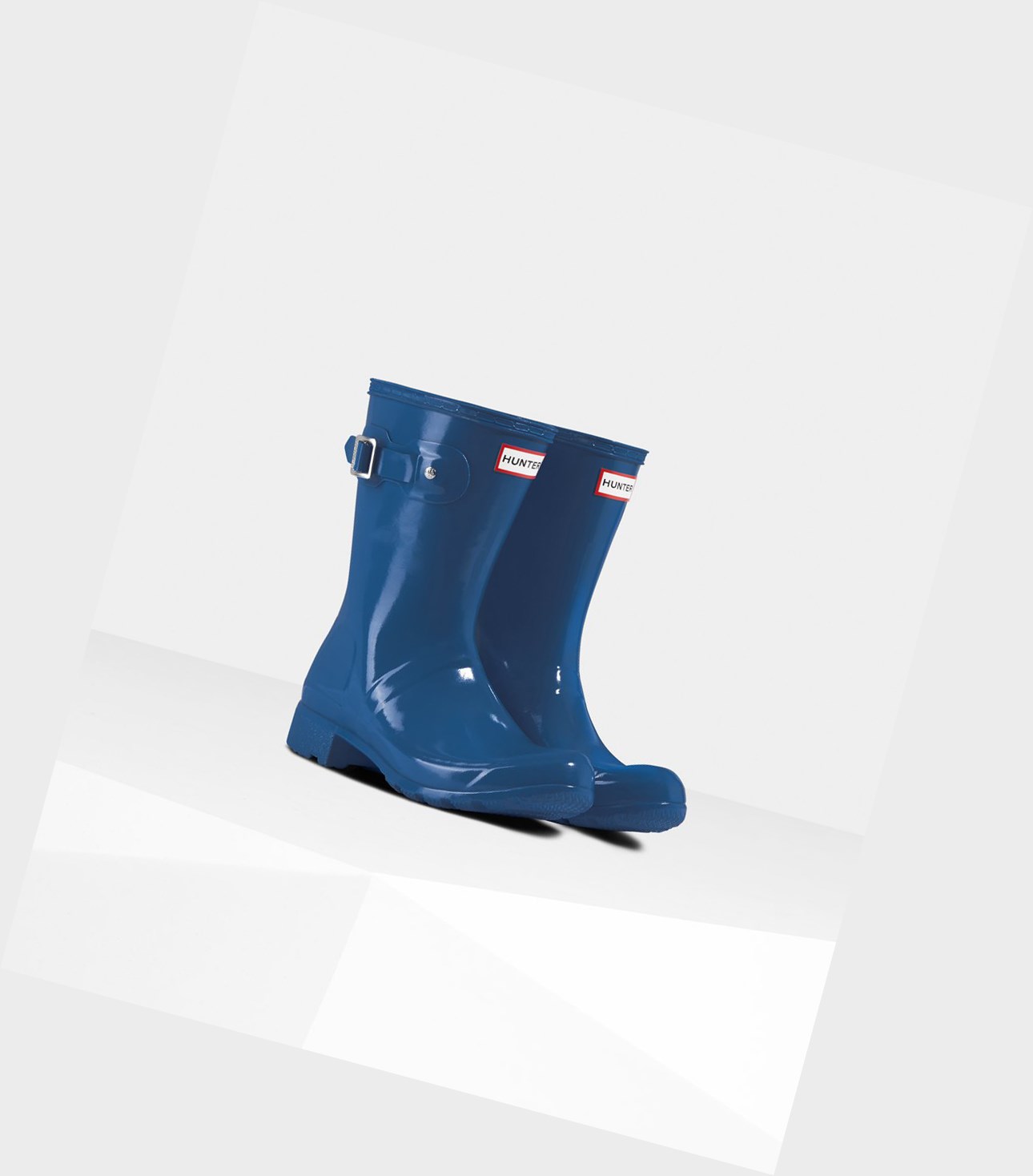 Women's Hunter Original Tour Foldable Gloss Short Boots Blue | 5324710-BK