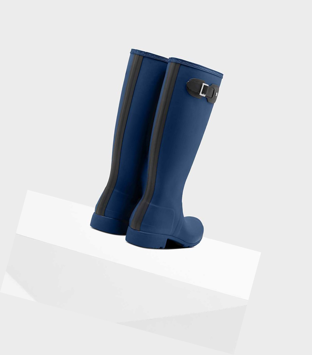 Women's Hunter Original Tour Foldable Wellington Tall Boots Navy | 1523876-TV
