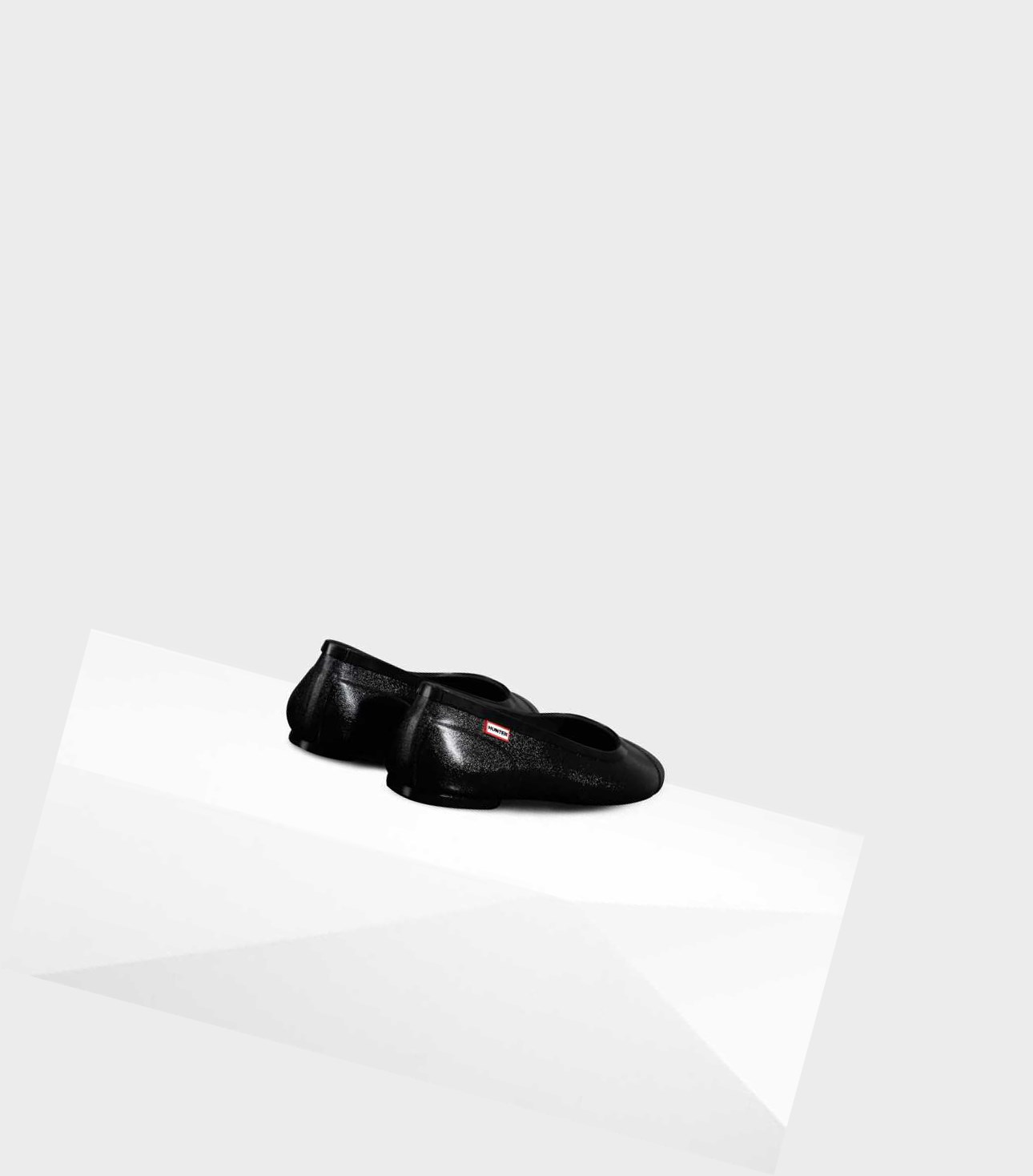 Women's Hunter Original Tour Gloss Ballet Flats Black | 4658137-OX