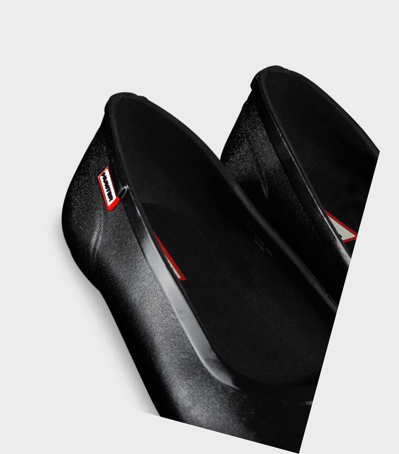 Women's Hunter Original Tour Gloss Ballet Flats Black | 4658137-OX