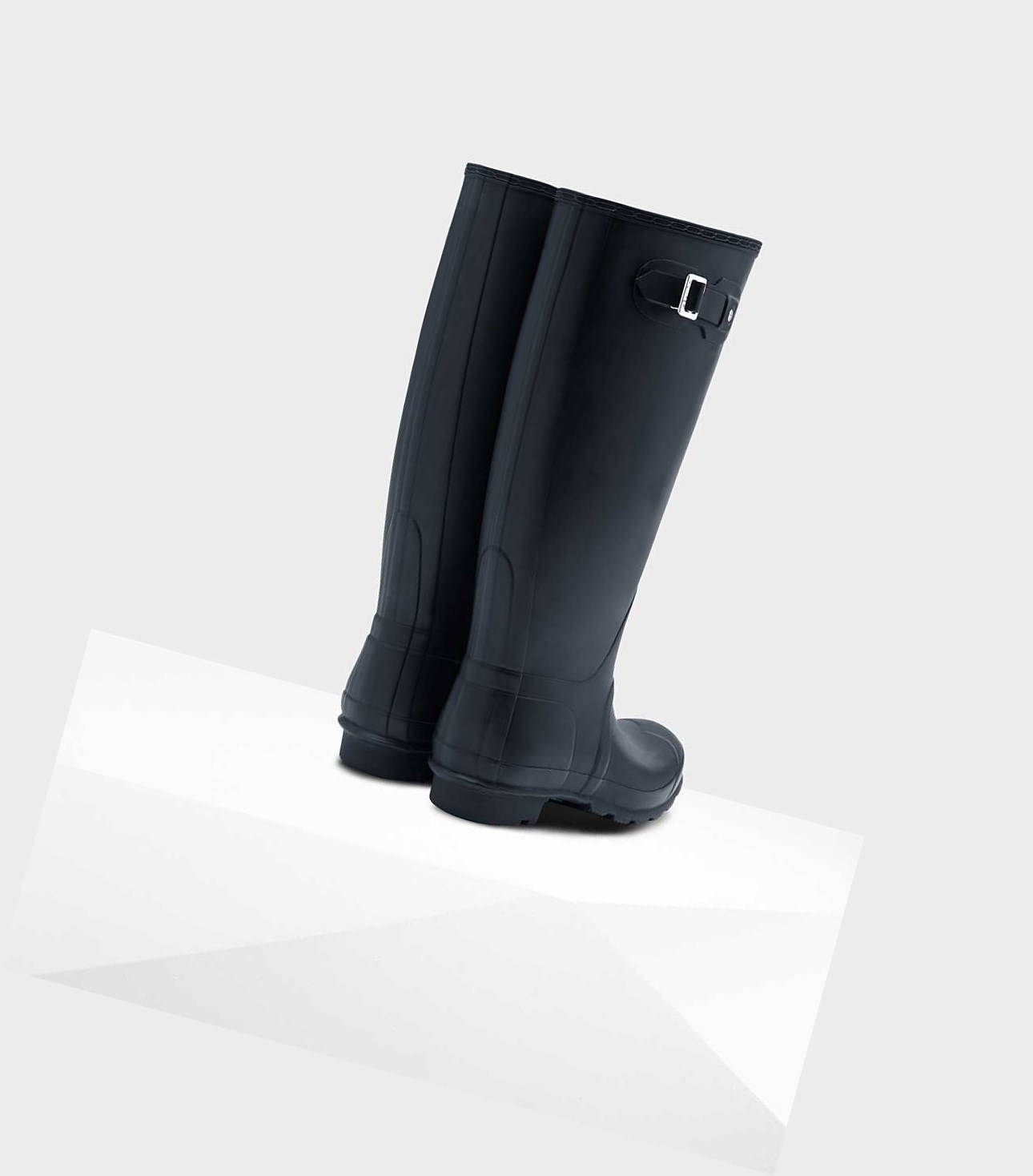 Women's Hunter Original Wide Leg Wellington Tall Boots Navy | 8204971-DV