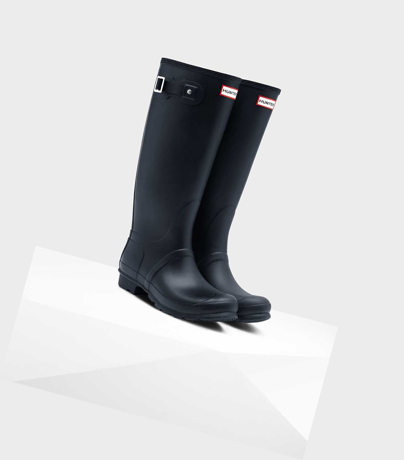 Women's Hunter Original Wide Leg Wellington Tall Boots Navy | 8204971-DV