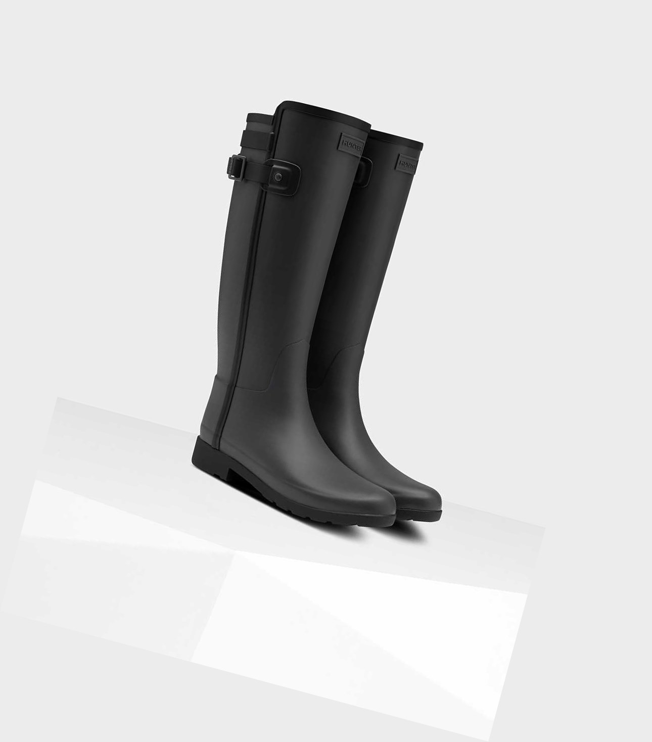 Women's Hunter Refined Slim Fit Contrast Wellington Tall Boots Black | 9247158-YW