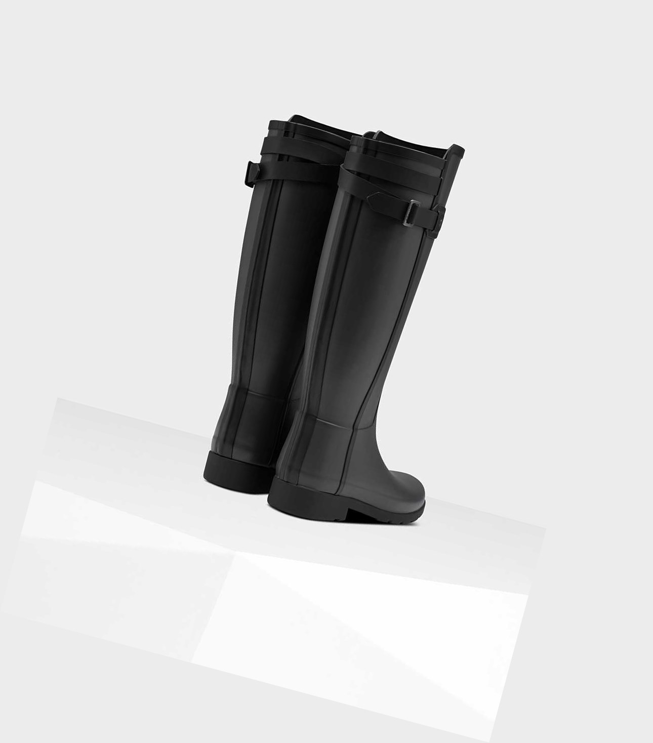Women's Hunter Refined Slim Fit Contrast Wellington Tall Boots Black | 9247158-YW