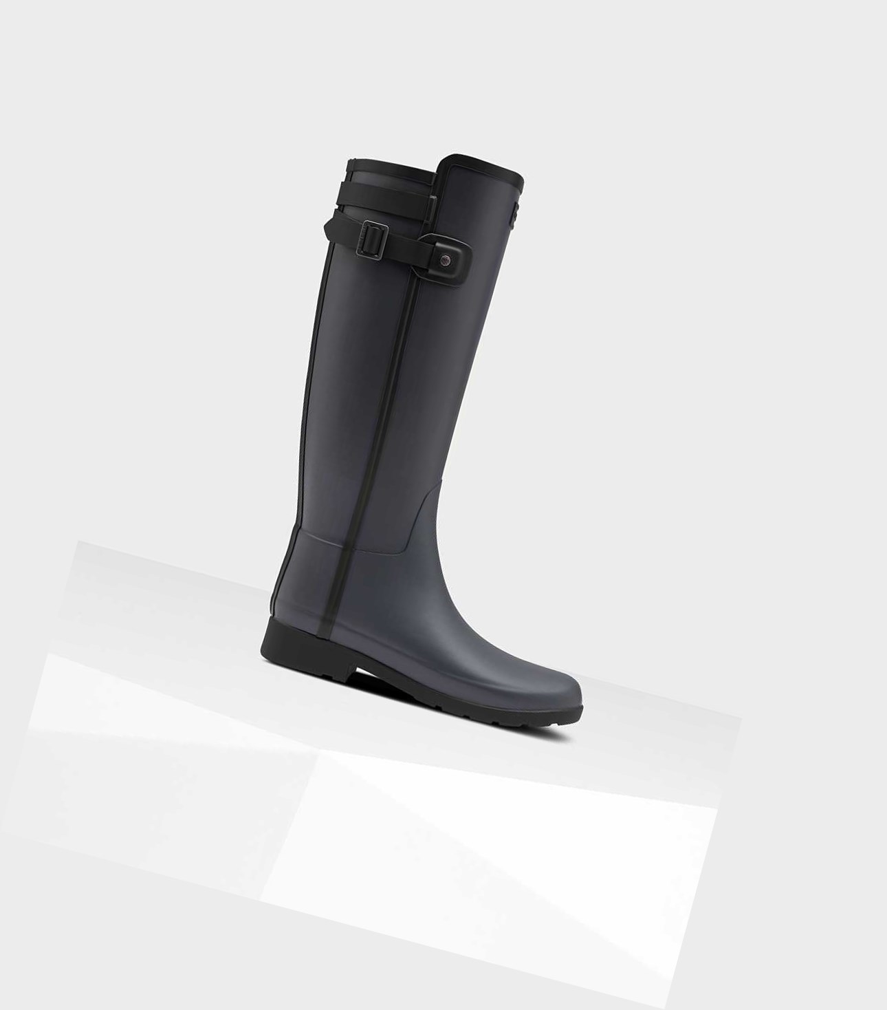 Women\'s Hunter Refined Slim Fit Contrast Wellington Tall Boots Black | 9247158-YW