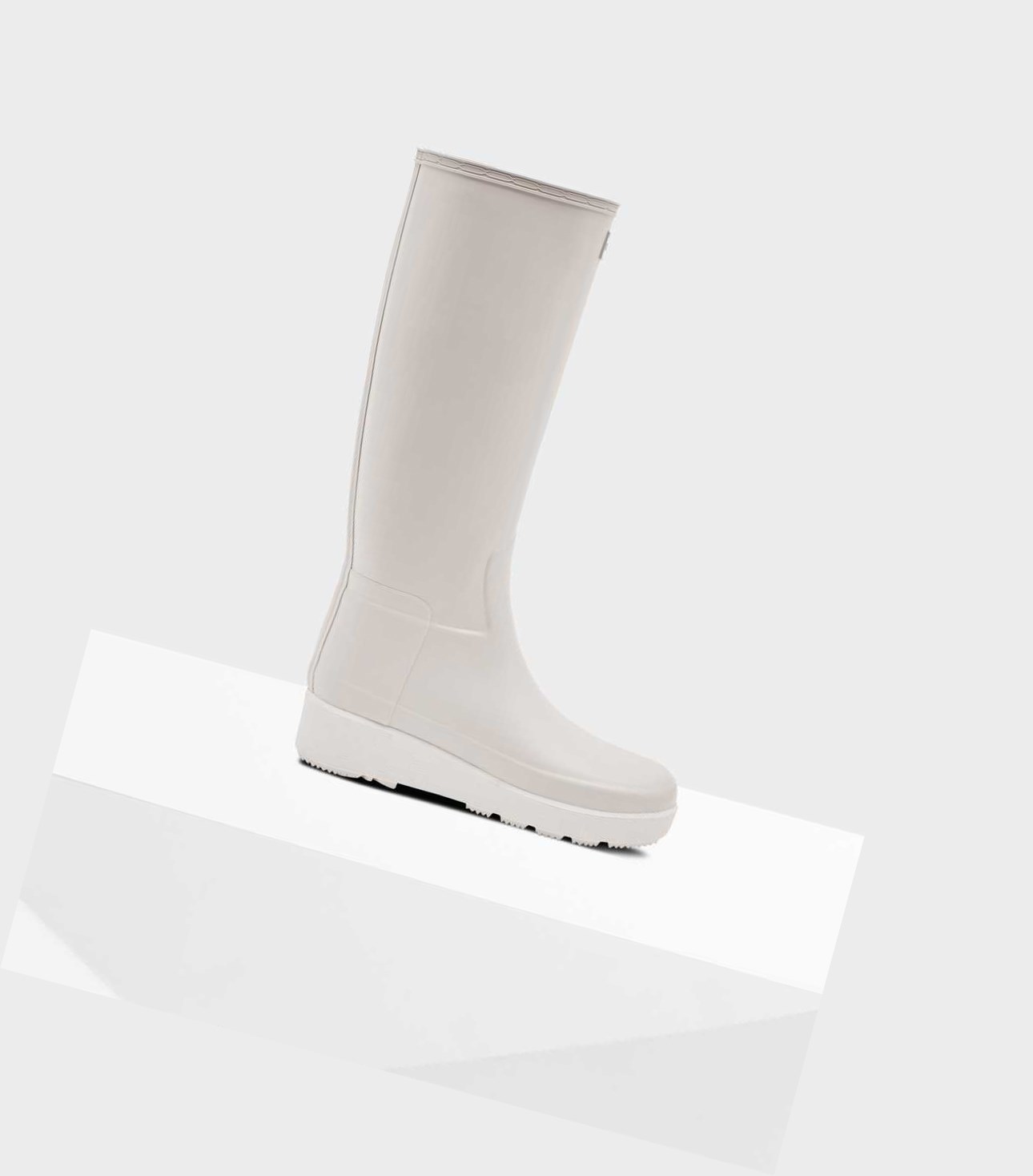 Women\'s Hunter Refined Slim Fit Creeper Wellington Tall Boots Grey | 3061754-XY