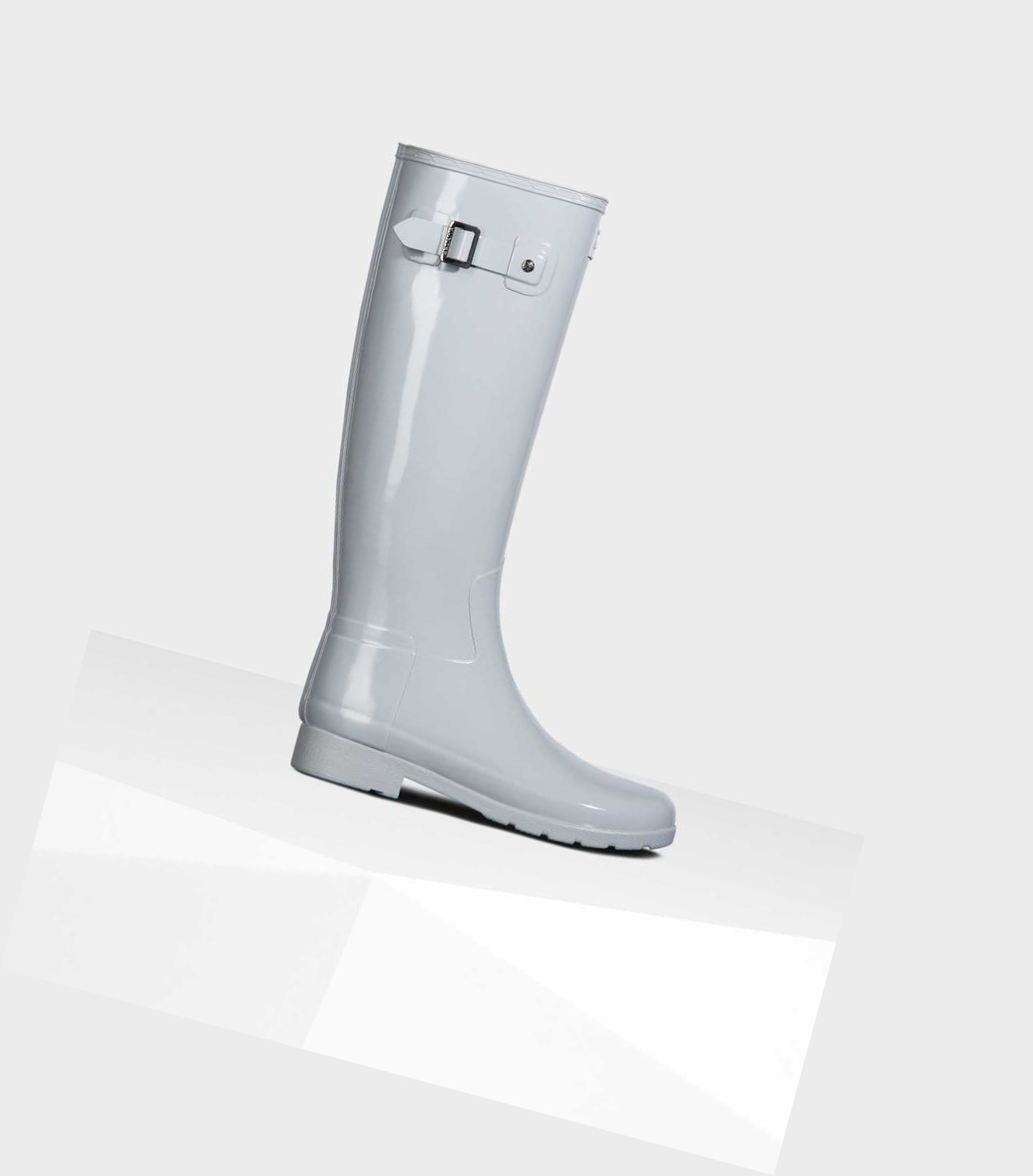 Women\'s Hunter Refined Slim Fit Gloss Wellington Tall Boots Grey | 0475219-WL