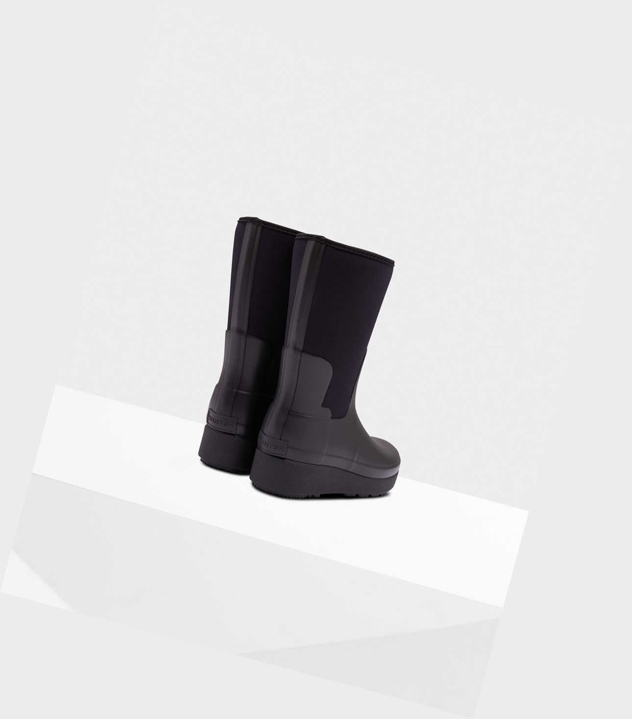 Women's Hunter Refined Slim Fit Neoprene Short Short Boots Black | 0437261-NU