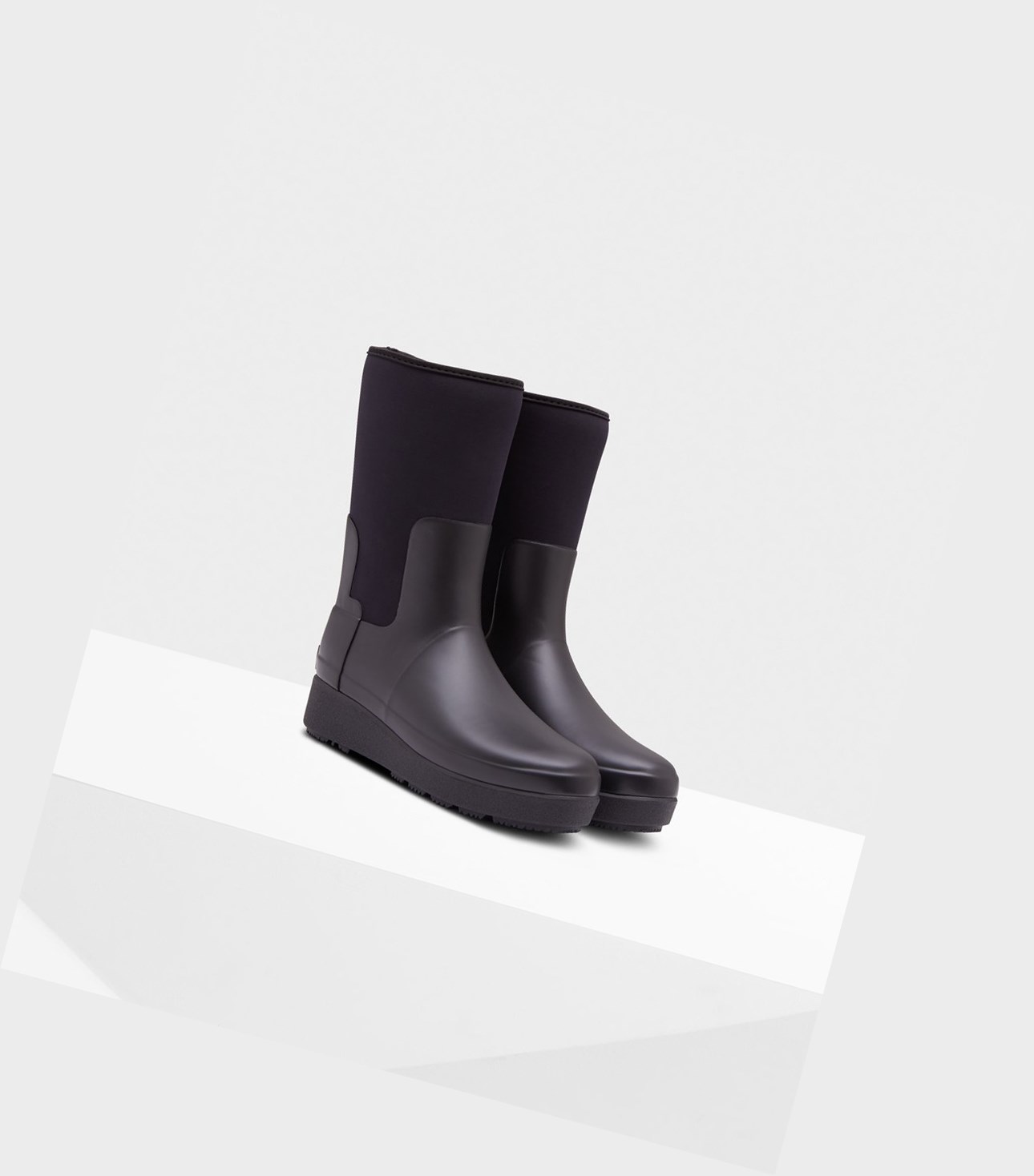 Women's Hunter Refined Slim Fit Neoprene Short Short Boots Black | 0437261-NU