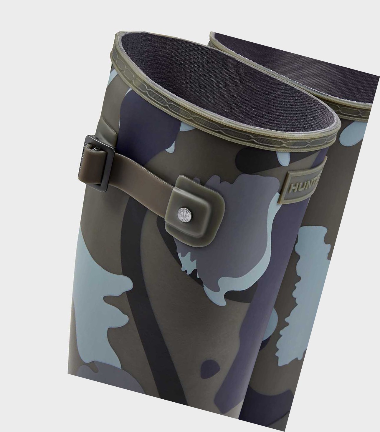 Women's Hunter Refined Slim Fit Rockpool Camo Gum Wellington Tall Boots Grey | 8570469-YK