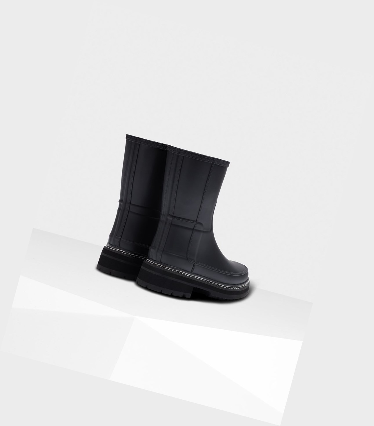 Women's Hunter Refined Stitch Detail Short Boots Black | 2945670-OY